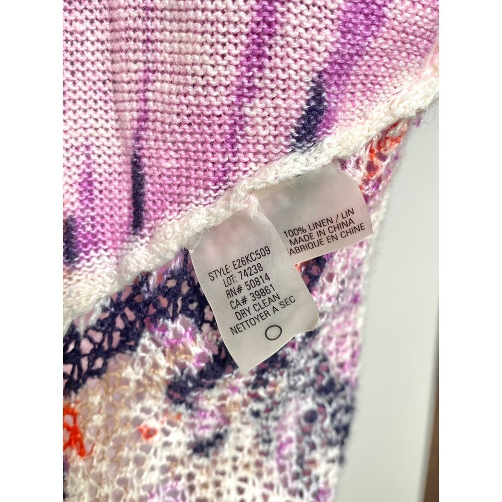 Elie Tahari Linen Cardigan with bright floral print women’s size small - Picture 6 of 7